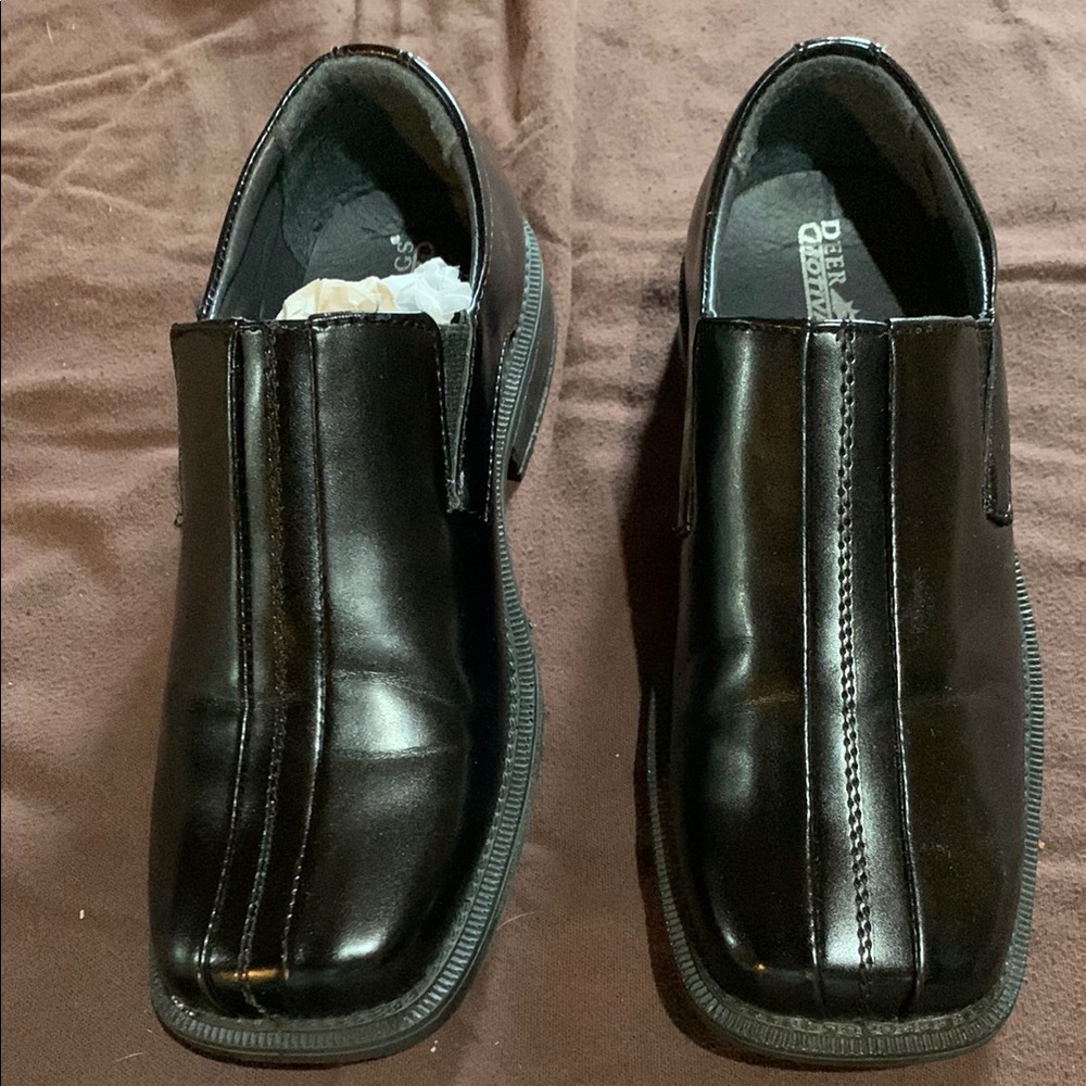 Deer Stags Little Boys Black Loafers